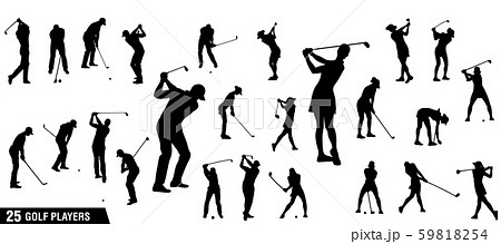 Vector set of golf players silhouettes Vector set of golf players silhouettes 59818254