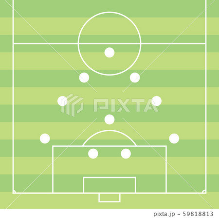 サッカーのフォーメーション１ ５ ４のイラスト素材