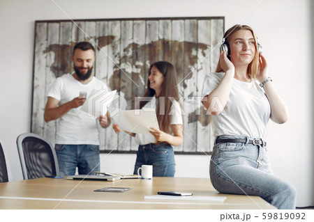 Young team working together and use the laptop 59819092