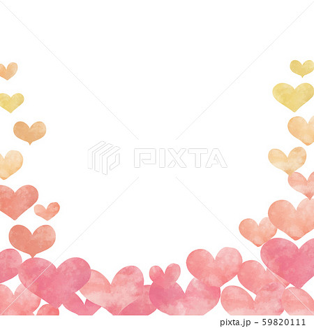 水彩ハートフレームのイラスト素材