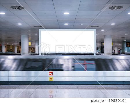 Mock up Signboard Banner Media Advertising at Airport Luggage Carousel 59820194