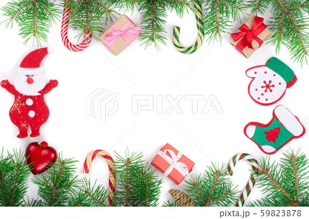 Christmas Christmas frame decorated isolated on white background with copy space for your text 59823878