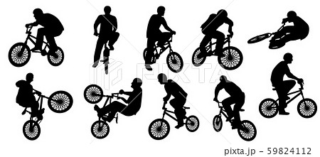 Bmx Silhouette Or Bicycle Silhouetteのイラスト素材