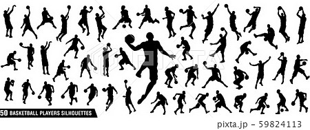 Vector set of Basketball players silhouettes 59824113
