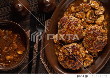 Homemade Salisbury Steak with Mushroom Onion Gravy. 59825226