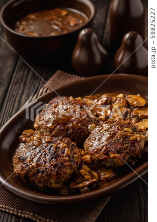 Homemade Salisbury Steak with Mushroom Onion Gravy. 59825227
