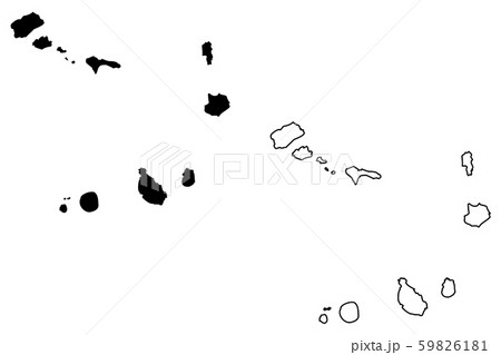 Cape verde islands map vector