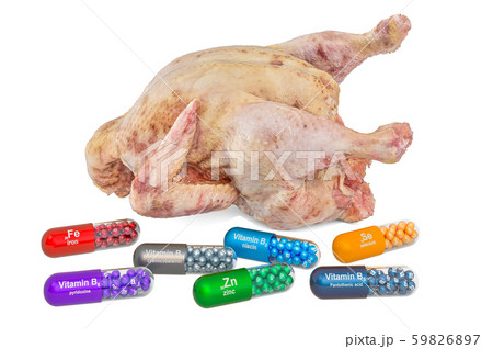 Vitamins and minerals of chicken or hen 59826897