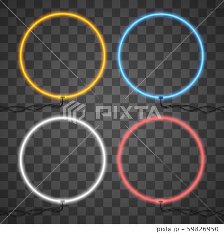 Set of neon light template isolated on transparent background 59826950
