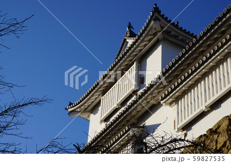 岡山県津山市にあるさくら名所100選のひとつ「鶴山公園(津山城趾)」:備中櫓 岡山県津山市にあるさくら名所100選のひとつ「鶴山公園(津山城趾)」:備中櫓 59827535