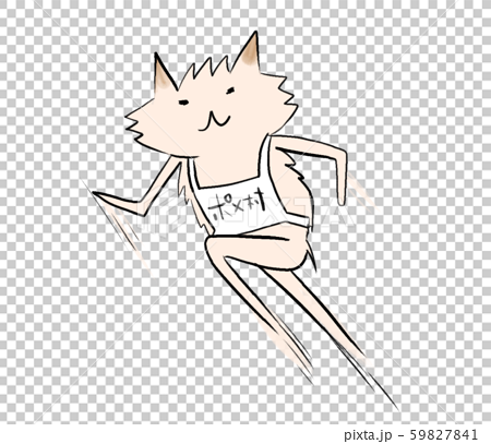 足の速い犬 ランニング マラソン ポメラニアン のイラスト素材