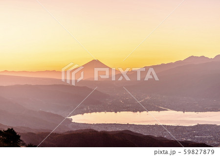 【秋】高ボッチ高原の夜明け 59827879