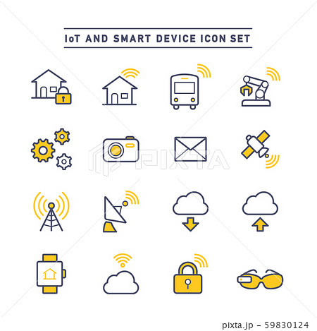 Iot And Smart Device Icon Setのイラスト素材