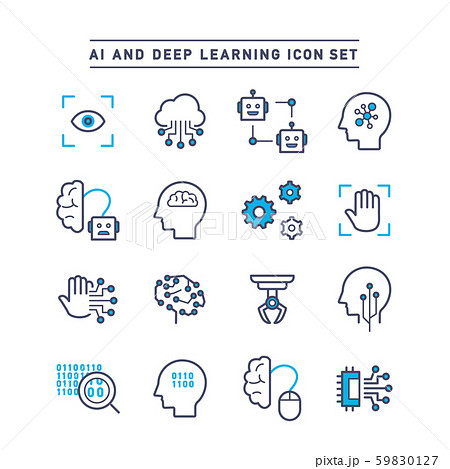 AI AND DEEP LEARNING ICON SET 59830127