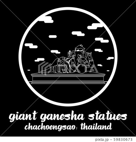 circle icon line giant ganesha stute. vector illustration 59830673