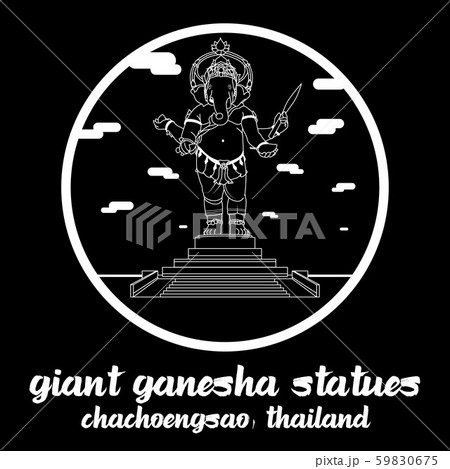 circle icon line giant ganesha stute. vector illustration 59830675