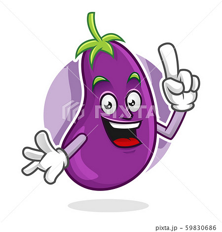 Got An Idea Eggplant Mascot Eggplant Character のイラスト素材