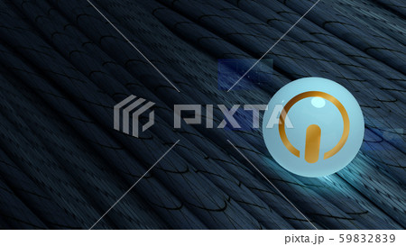 The gold start logo glass ball on black cables 3d rendering image for digital content. The gold start logo glass ball on black cables 3d rendering image for digital content. 59832839