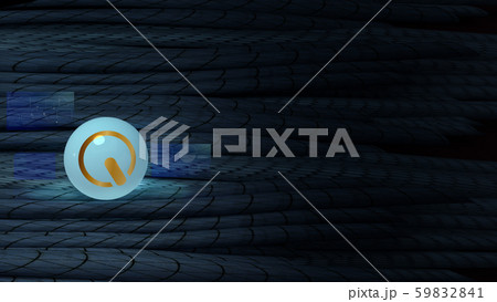 The gold start logo glass ball on black cables 3d rendering image for digital content. The gold start logo glass ball on black cables 3d rendering image for digital content. 59832841