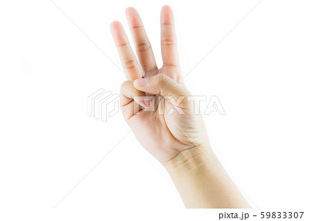 Hand gesture number three 59833307
