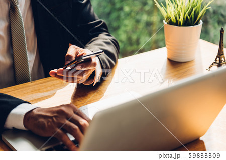 Business man using technology mobile smart phone Business man using technology mobile smart phone 59833309