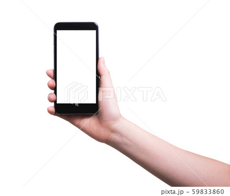 Female woman hand holding modern smartphone mobile 59833860