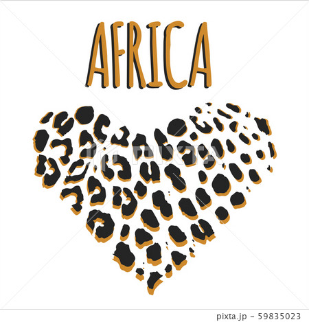 Animal pattern for textile design Vector illustration in heart form with Lips Kiss. Africa. 59835023