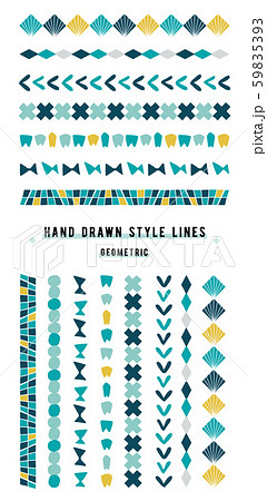 幾何学図形の飾り罫のセット 59835393