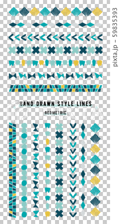 Set of decorative borders of geometric shapes Set of decorative borders of geometric shapes 59835393