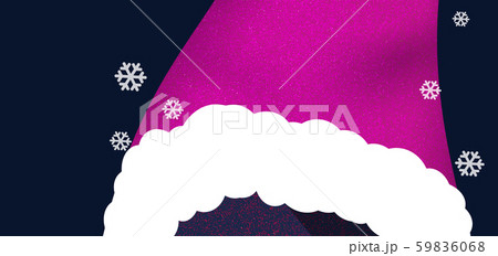 クリスマス　または　冬素材　サンタクロースの帽子のクローズアップ　背景、ポスターなど 59836068