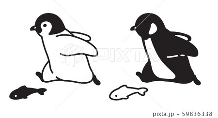 Penguin Vector Icon Logo Running Cartoon のイラスト素材