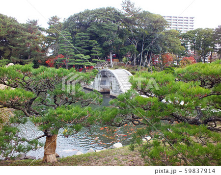 広島・縮景園　跨虹橋 59837914