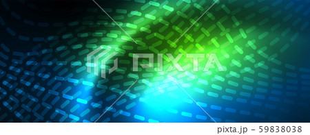 Smooth wave lines on blue neon color light background. Glowing abstract wave on dark, shiny motion Smooth wave lines on blue neon color light background. Glowing abstract wave on dark, shiny motion 59838038