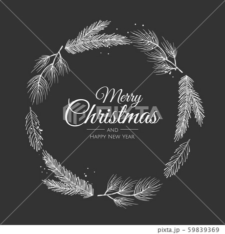 Christmas frame with winter plants. Botanical illustration. Christmas frame with winter plants. Botanical illustration. 59839369