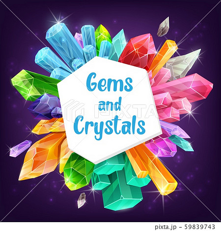 Gemstones and crystals of precious diamond, quartz 59839743