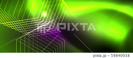 Shiny glowing design background, neon style lines, technology concept, vector 59840038