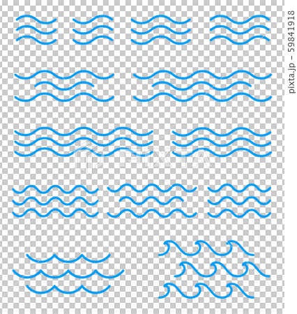 線の波のアイコンセット のイラスト素材