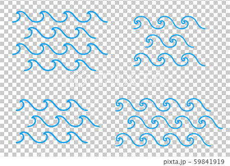 線の波のアイコンセット のイラスト素材