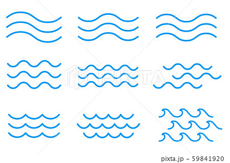 線の波のアイコンセット 模様のイラスト素材