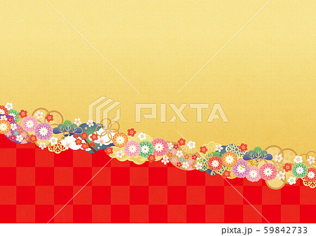 和風背景-梅,菊,さくら2-3テク 59842733