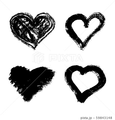 Set of hand drawn grunge hearts isolated on white background. Set of hand drawn grunge hearts isolated on white background. 59843148