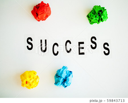 Success word written on white table. Copy space Success word written on white table. Copy space 59843713