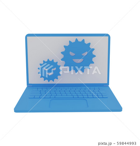 ウイルス感染するPCの3DCG ウイルス感染するPCの3DCG 59844993