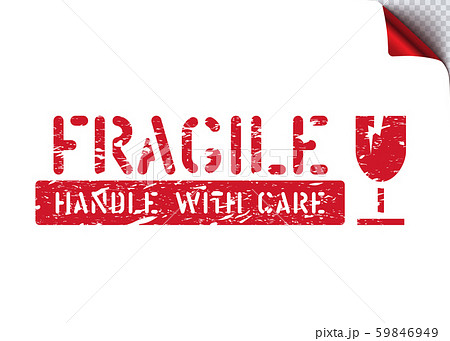 Fragile, handle with care isolated grunge box sign for cargo and logistics Fragile, handle with care isolated grunge box sign for cargo and logistics 59846949