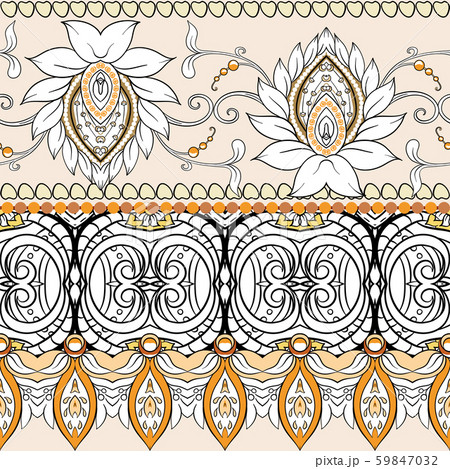 Seamless pattern, with traditional paisley. Seamless pattern, with traditional paisley. 59847032