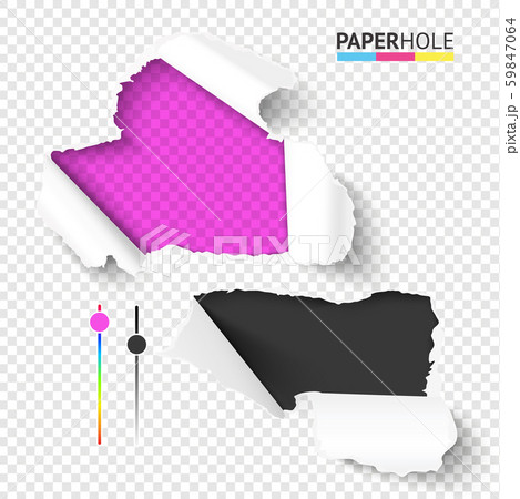 Empty torn paper with rip edges of hole on a transparent background for advertisement banner Empty torn paper with rip edges of hole on a transparent background for advertisement banner 59847064