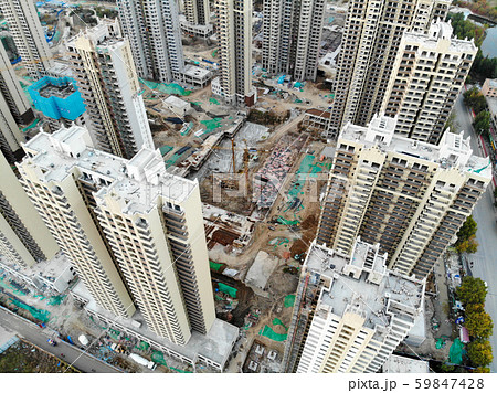 Massive building sites construction in China Massive building sites construction in China 59847428