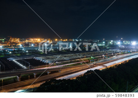 東海道新幹線 大井車両基地の夜景 東海道新幹線 大井車両基地の夜景 59848393