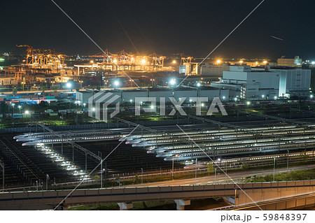 東海道新幹線 大井車両基地の夜景 東海道新幹線 大井車両基地の夜景 59848397