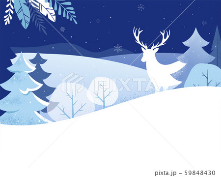 Winter Landscape Background. Christmas banner. Flat Vector Illustration 59848430